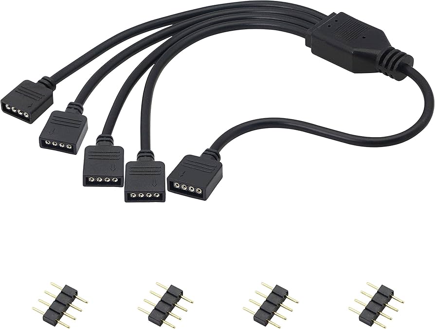 Adaptador de Cable de extensión 1 A 4 RGB 12V 4Pin 30cm 