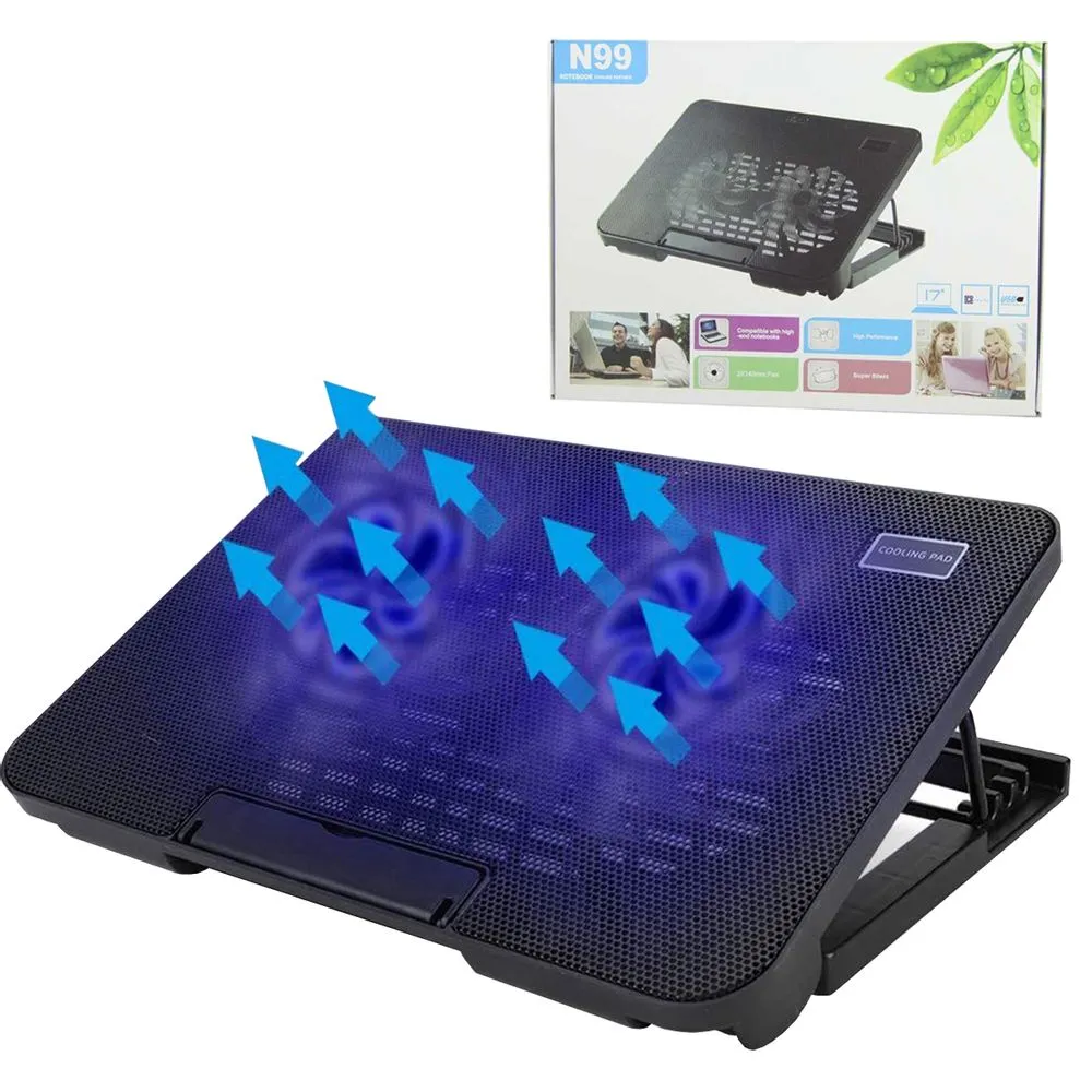 Cooler para laptop 2 ventiladores 14-17" 