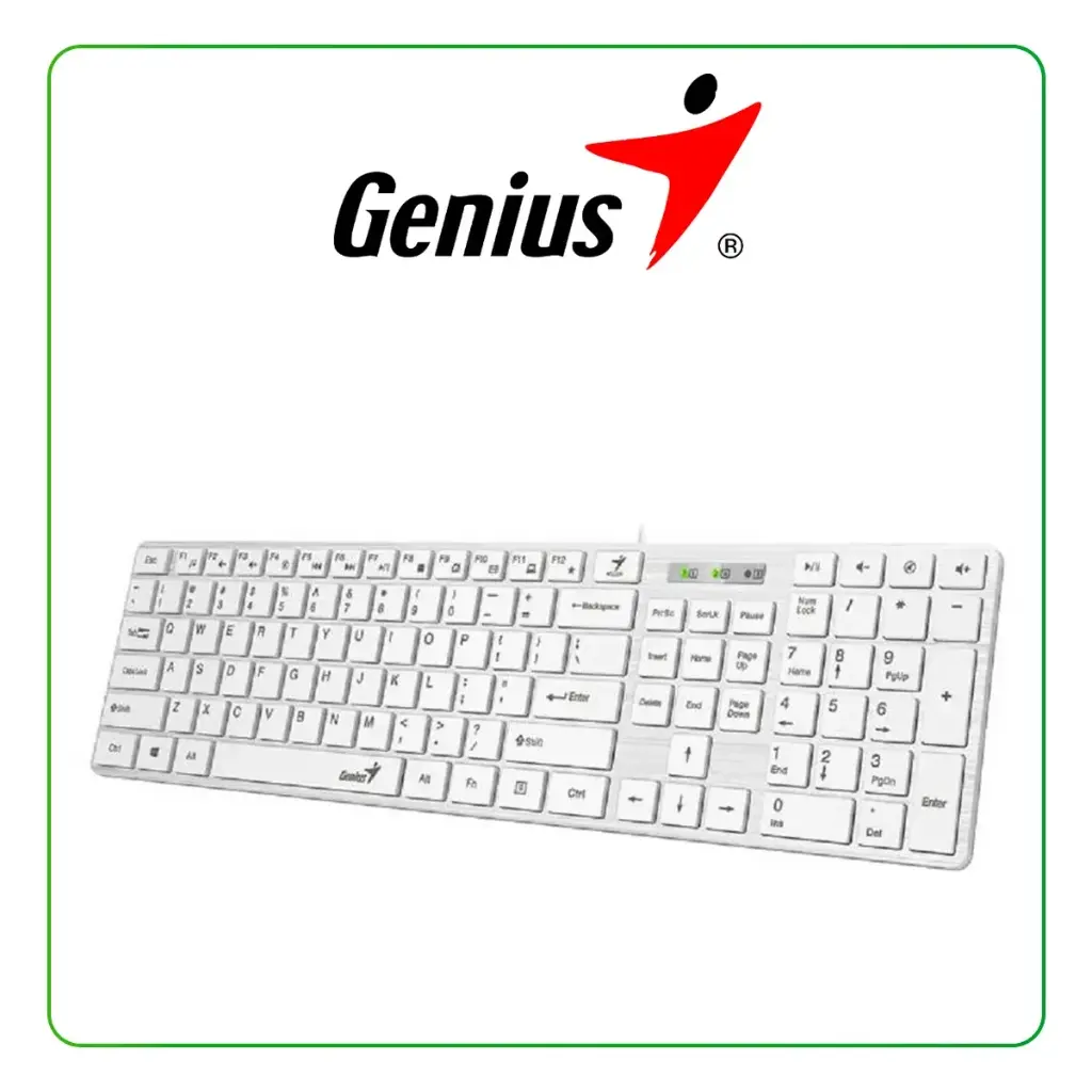 TECLADO GENIUS SMART SLIMSTART 126 USB MULTIMEDIA BLANCO