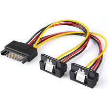 Adaptador 90° SATA 2 a 1 20cm 