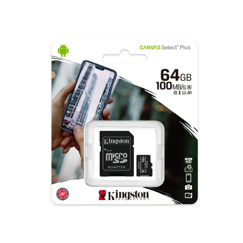 Memoria MicroSD Kingston 64GB 100MB/S