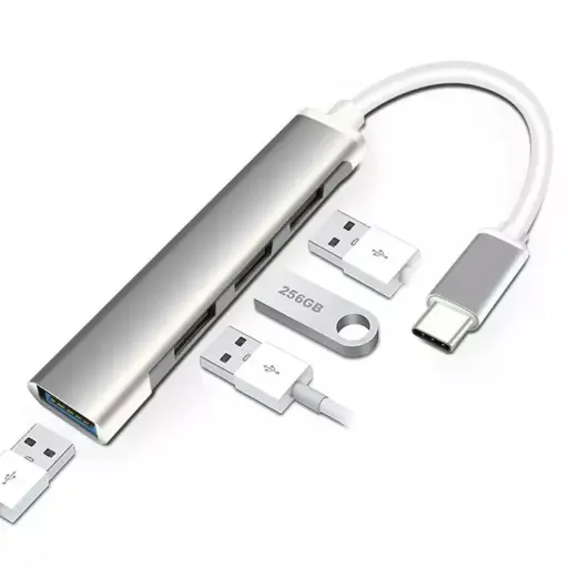 Hub metalico 3.0 tipo C 4 puertos