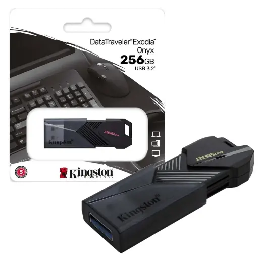 USB KINGSTON 256GB 3.2 EXODIA ONYX NEGRO 