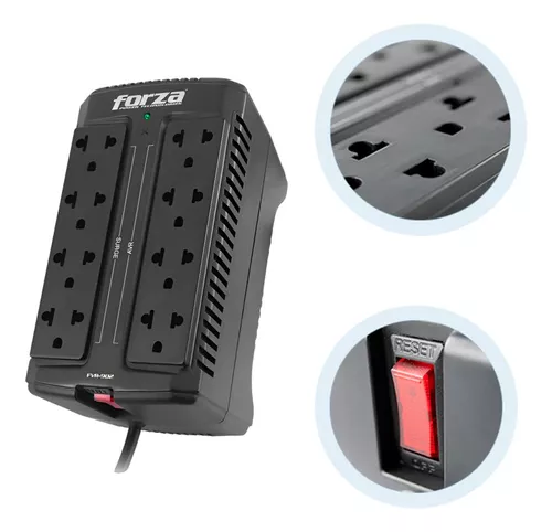 ESTABILIZADOR FORZA FVR-902 900VA 8 TOMAS 