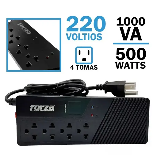 ESTABILIZADOR FORZA FVR-1012 1000VA 4 TOMAS