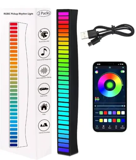 BARRA DE LUCES RGB RITMICA 32 LEDS 5V USB POWER 18CMX1.6CMX1.9CM