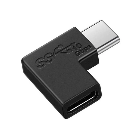 Adaptador USB Tipo C Macho-Hembra de Angulo 90° 