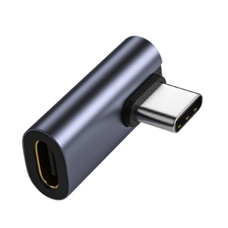 Adaptador USB de Aleación de Aluminio Tipo C Macho-Hembra de Angulo 90° 